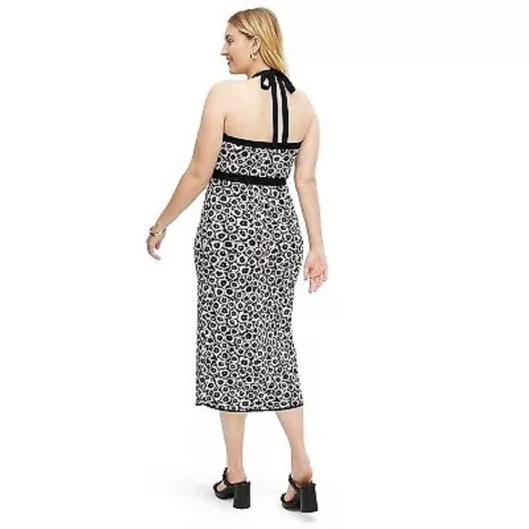 Women's Halter Tie Neck Neutral Poppy Sweaterknit Midi Dress DVF‎ x Target - Picture 4 of 6